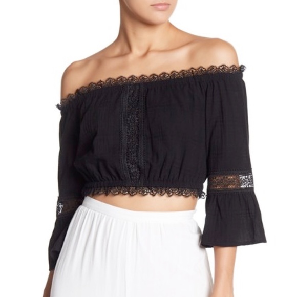 Endless Rose Cropped Long Sleeve Top Size Small - Picture 2 of 5